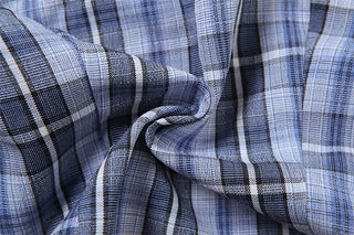 Plaid halter ruffle smocked top