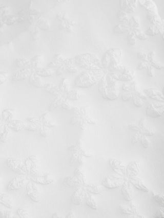 Jacquard U-neckline Floral Backless Bowknot Mini Dress