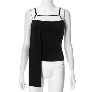 Knotted patchwork Square neck cami top