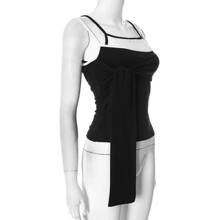 Knotted patchwork Square neck cami top