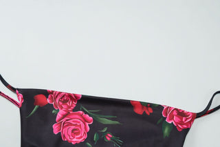 Flower print lace up backless maxi dress