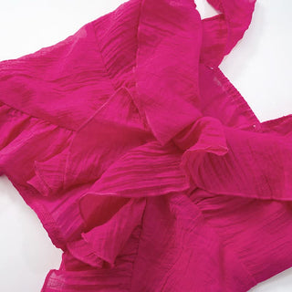 Off shoulder ruffle backless top