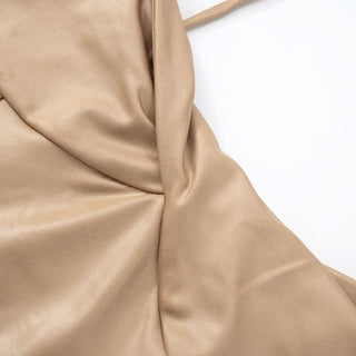 PU leather ruched cami top