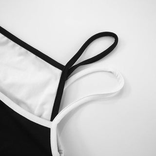 Knotted patchwork Square neck cami top