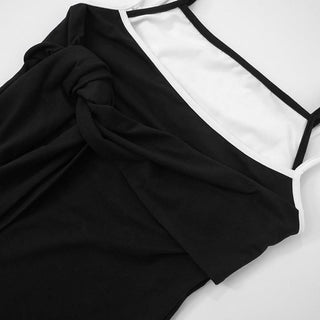 Knotted patchwork Square neck cami top