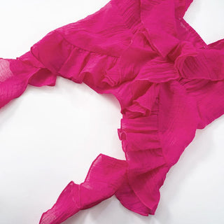 Off shoulder ruffle backless top