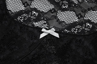 Square neck bowknot lace tank top