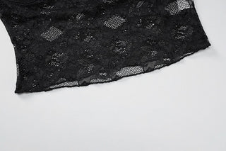 Square neck bowknot lace tank top