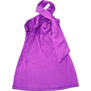 Halter self tie solid mini dress