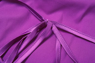 Halter self tie solid mini dress