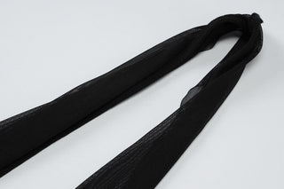 Halter mesh patchwork slit mini dress