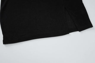 Halter mesh patchwork slit mini dress