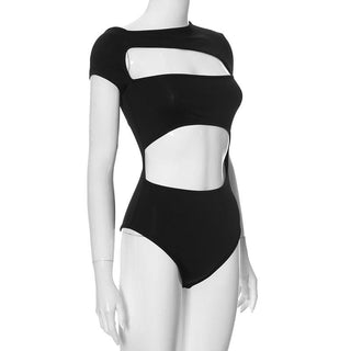 Short sleeve hollow out bodysuit