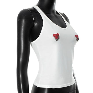 U neck sweetheart print o ring tank top