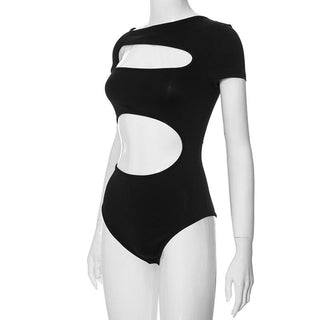 Short sleeve hollow out bodysuit