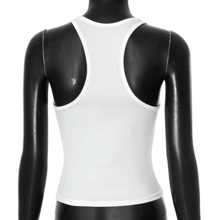 U neck sweetheart print o ring tank top