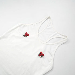 U neck sweetheart print o ring tank top