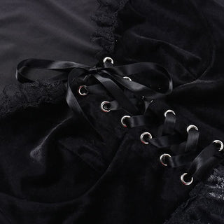 Long flared sleeve lace up ruffle top