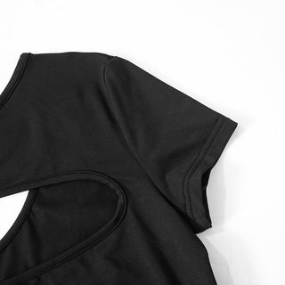 Short sleeve hollow out bodysuit