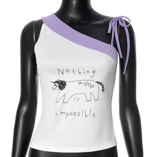 Irregular abstract print cami top