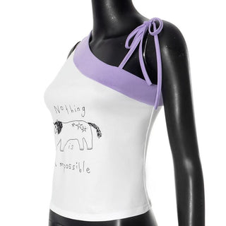 Irregular abstract print cami top