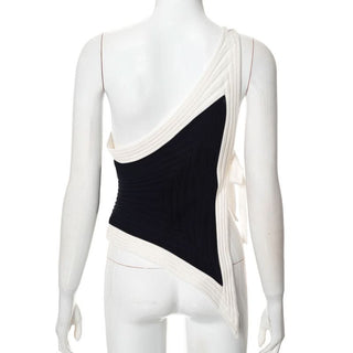 One shoulder knitted self tie top