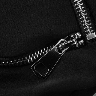 Short sleeve crewneck zip-up top