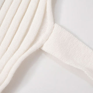 One shoulder knitted self tie top