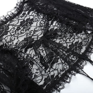 Long flared sleeve lace self tie shrug top