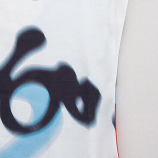 Long sleeve high neck graffiti print maxi dress