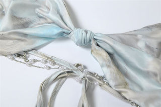 Sweetheart neck beaded backless contrast cami maxi dress