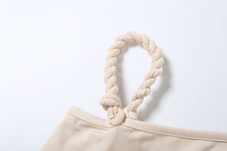 Irregular ruffle flower applique top