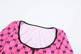 Long sleeve halter print 3 piece short pant set