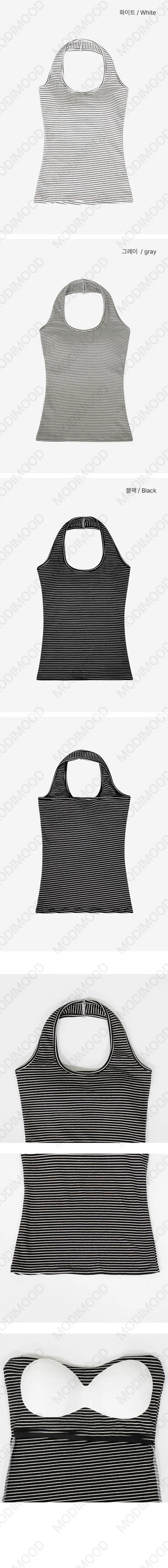 Inu Halter Striped Sleeveless with Line - 3 colors