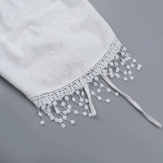 Lace tassels lace up cami top