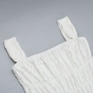 Square neck textured smocked cami maxi dress