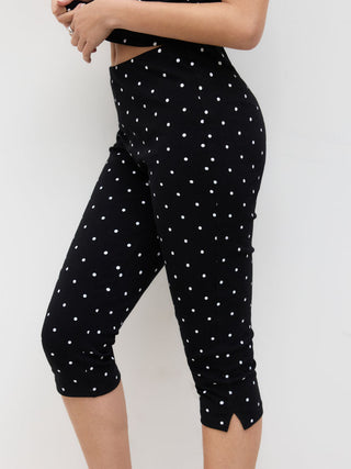 Polka Dot Stretch Capri
