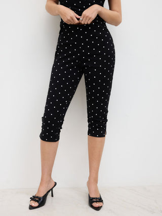 Polka Dot Stretch Capri