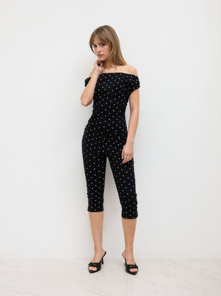 Polka Dot Stretch Capri