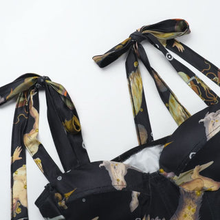 Sweetheart neck self tie corset cami top