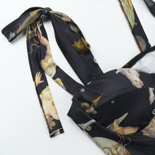 Sweetheart neck self tie corset cami top