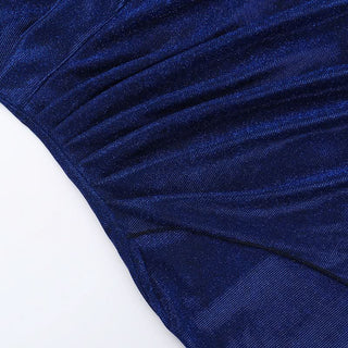 Glitter ruched high slit tube maxi dress