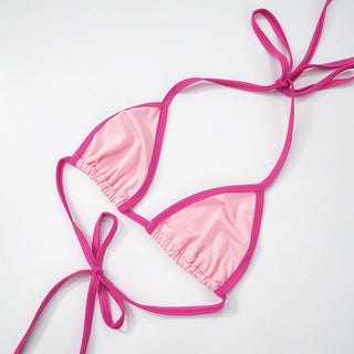 Halter self tie contrast short pant set