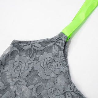 U neck lace bowknot tassels cami mini dress