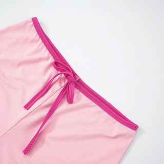 Halter self tie contrast short pant set