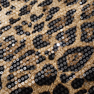 Leopard print o ring glitter hollow out tube cut out mini dress