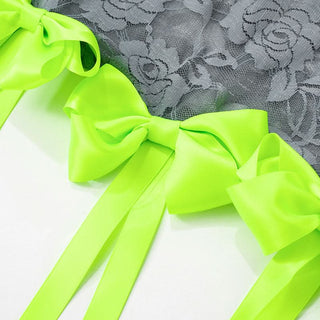 U neck lace bowknot tassels cami mini dress