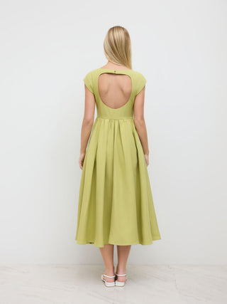 Sculptural Boat Neck Cut Out Backless Ruffle Maxi Dress