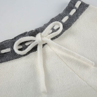 Drawstring self tie five-pointed star pattern short pant