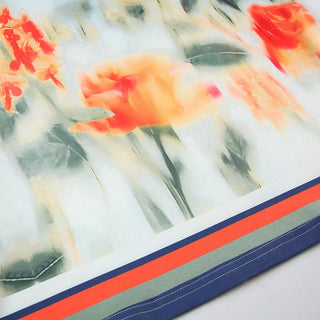 U neck flower print backless contrast cami top